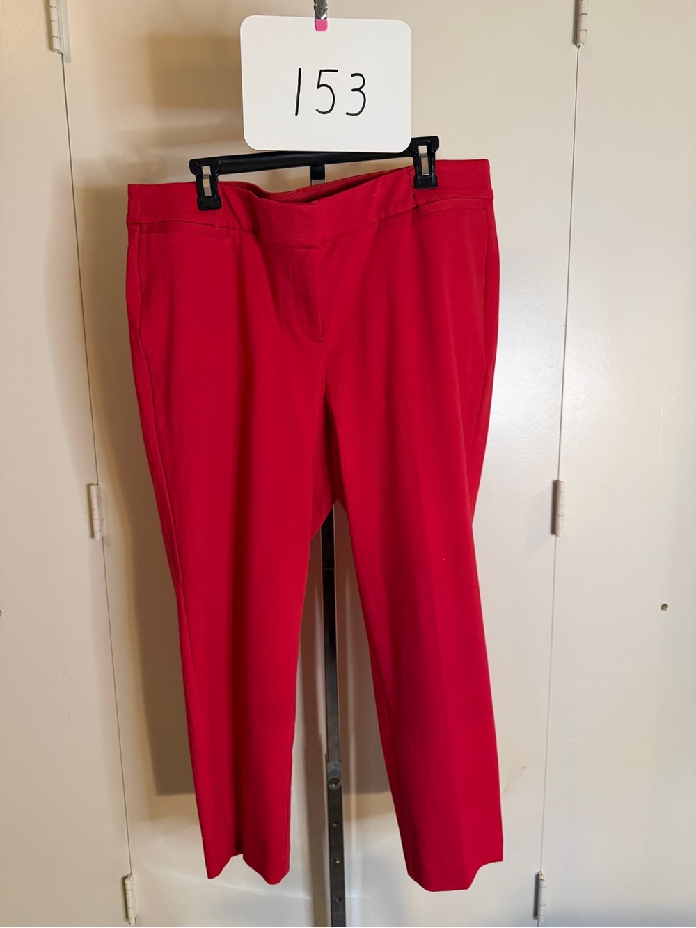 Lane Bryant “The Allie” Bright Red Cropped Ponte Pull-On Pants